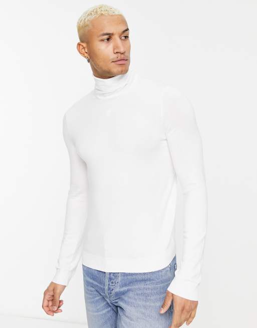 Bershka Pull col roule Blanc