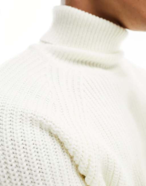 Bershka - Pull col roulé style pêcheur - Blanc, 3 de 4