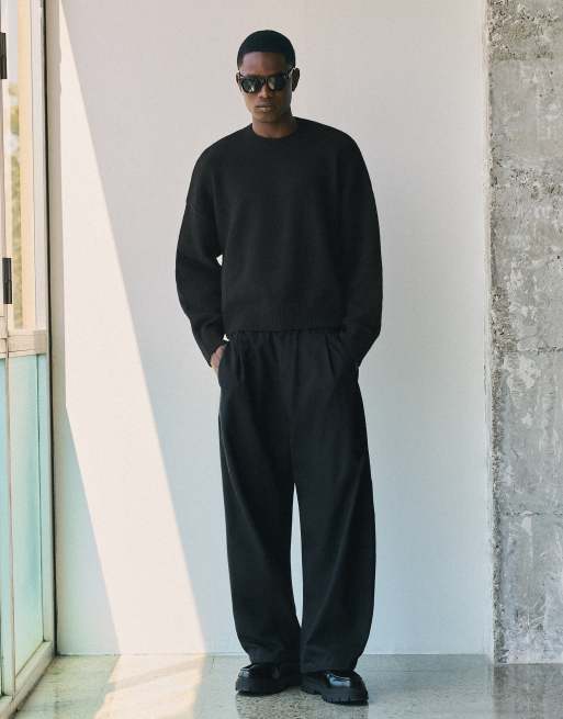 Bershka - Pull coupe carrée à col rond - Noir, 2 de 6