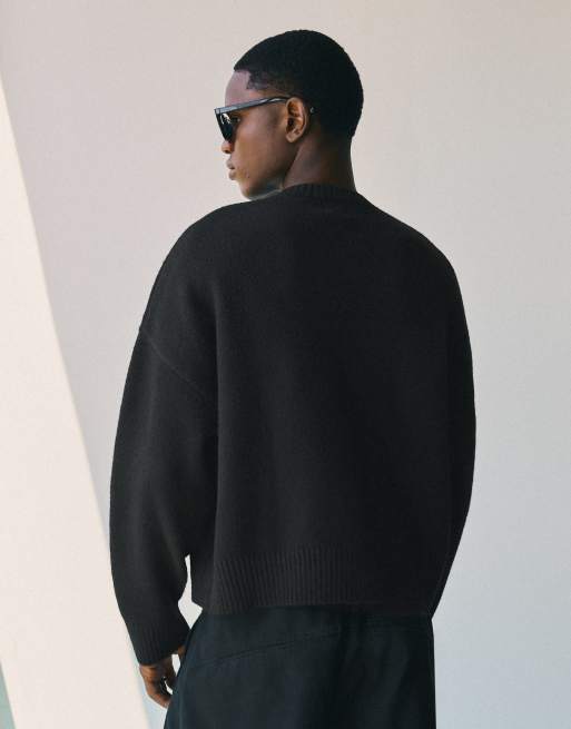 Bershka - Pull coupe carrée à col rond - Noir, 3 de 6