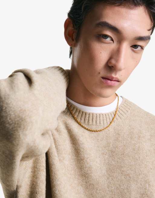 Bershka Cropped jumper in camel