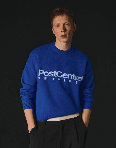 Bershka - Pull en maille jacquard - Bleu - view 1