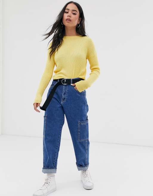 Pull jaune bershka sale