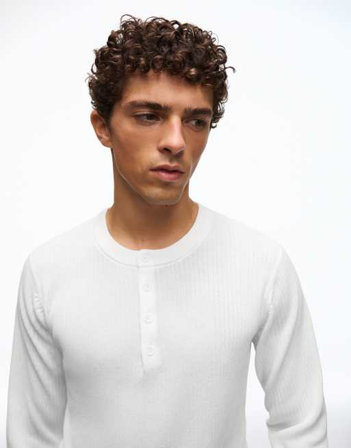 Bershka pull henley blanc, 4 de 5