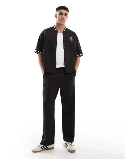 Bershka pull on pants in brown - part of a set - view 1