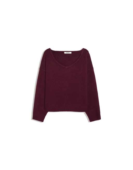Bershka pull oversize col V bordeaux, 4 de 4