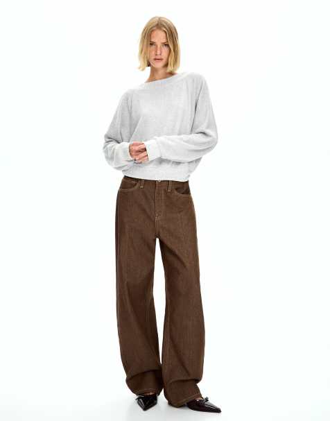 Bershka – Pullover in Grau mit Rückenausschnitt - view 1