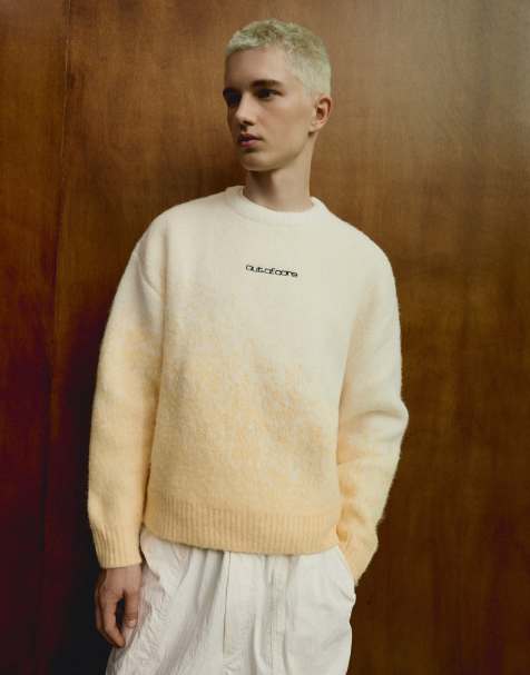 Bershka Pullover mit Farbverlauf und Jacquardmuster in Gelb - view 1