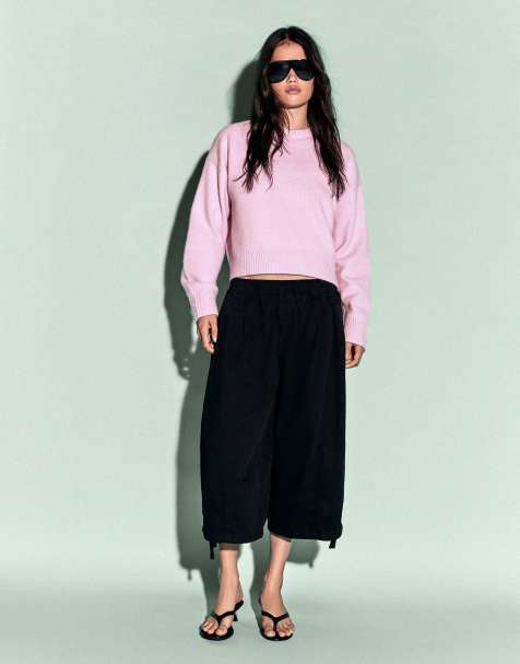 Bershka Pullover mit Rundhalsausschnitt in Pink - view 1