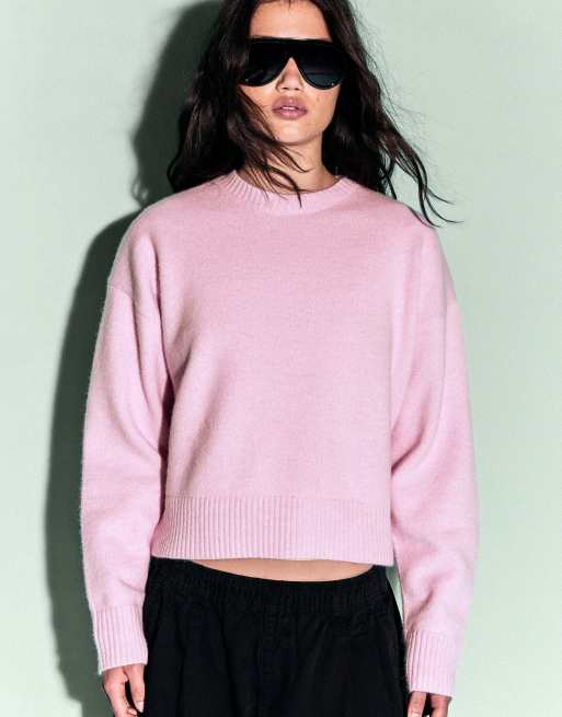 Bershka Pullover mit Rundhalsausschnitt in Pink, 4 von 5