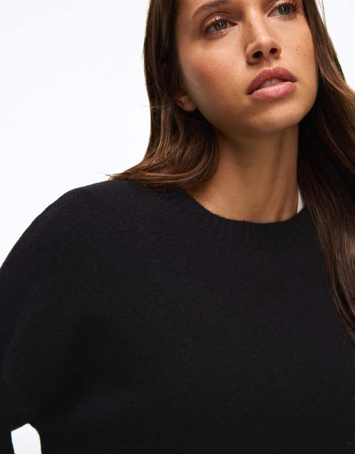 Bershka Pullover mit Rundhalsausschnitt in Schwarz, 2 von 5