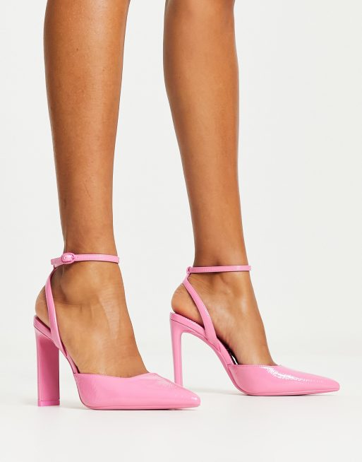 Bershka – Pumps in Rosa mit Fesselriemchen, 3 von 4