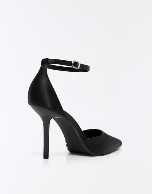 Bershka pumps med ankelrem i svart, 6 av 7
