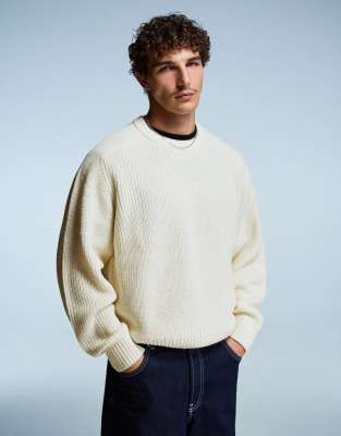 Bershka - Purl - Pull en laine mélangée - Blanc