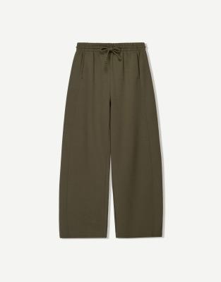 Bershka - Push - Barrel-Hose in Khaki-Grün