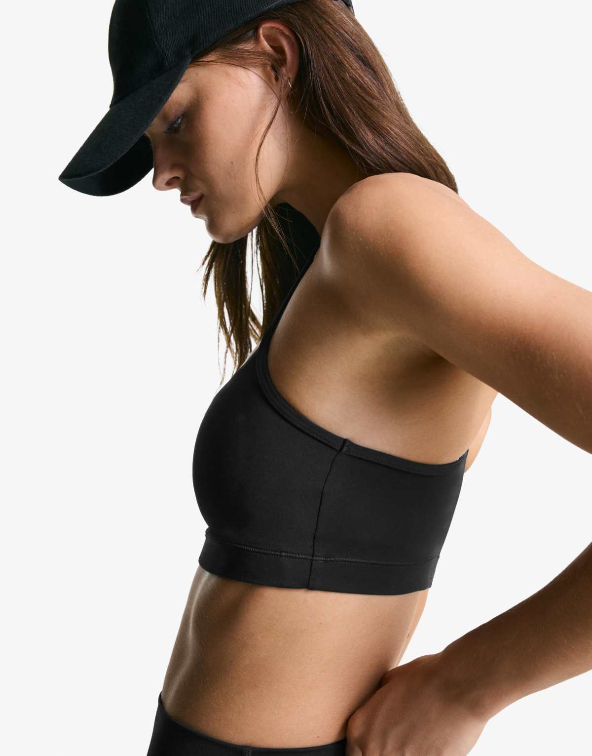 Bershka Quick-dry & breathable strappy top in black