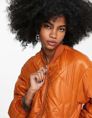 orange bomber jacket womens