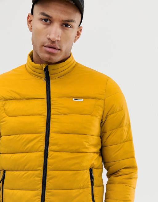 Bershka quilted jacket in mustard | ASOS