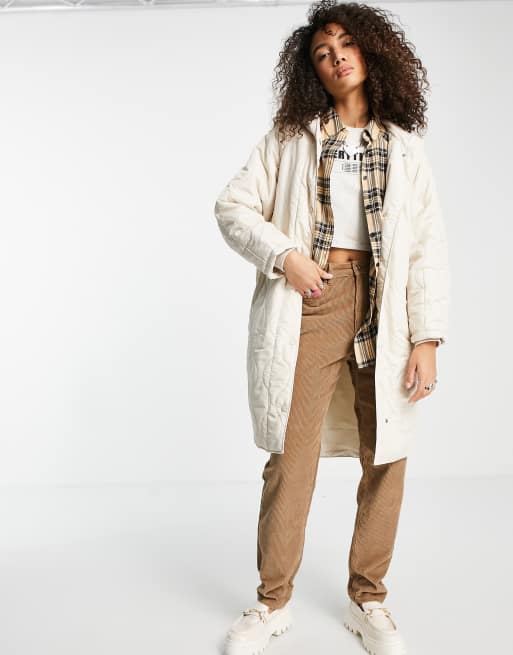 Bershka padded shop longline coat