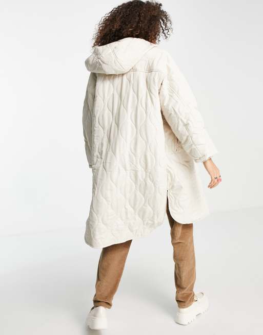 Bershka padded longline clearance coat