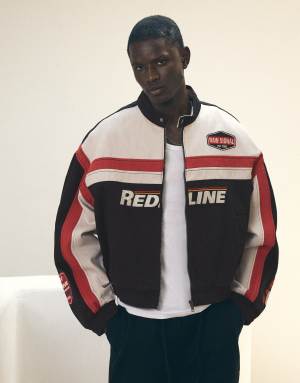 Bershka Racing jacket in black