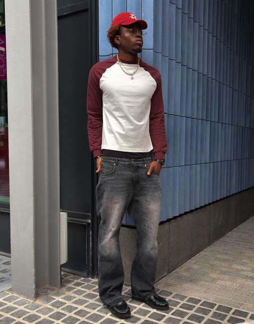 Bershka raglan langærmet T-shirt i sort, 2 af 5