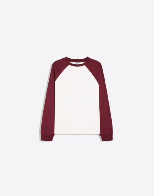 Bershka raglan langærmet T-shirt i sort, 5 af 5