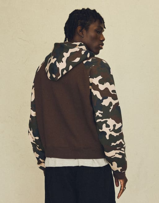 Bershka Raglan print hoodie in camo print, 3 of 5