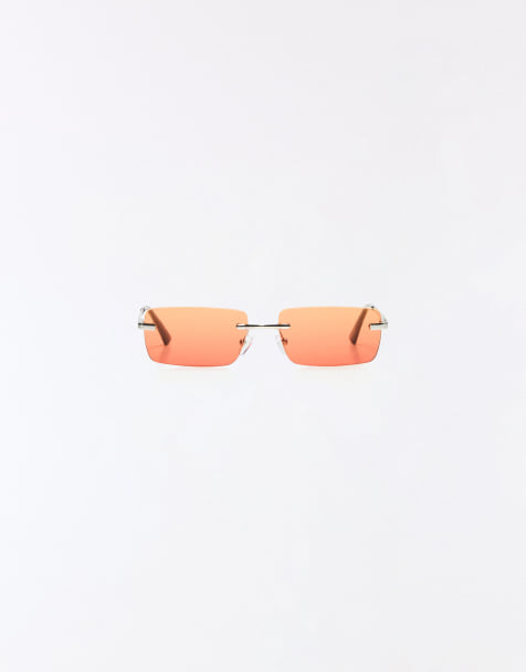 Bershka – Rahmenlose Sonnenbrille in Orange - view 1