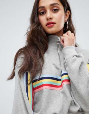 bershka zip front sweat