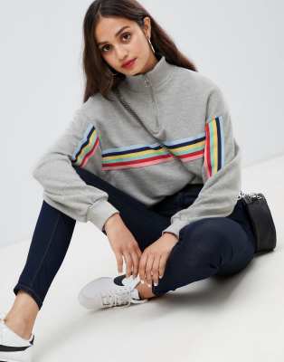 bershka zip front sweat