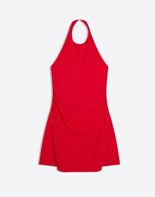 Bershka - Rød halterneck-minikjole, 3 af 4