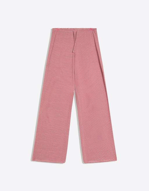 Bershka - Røde bukser med print og lige ben, 5 af 6