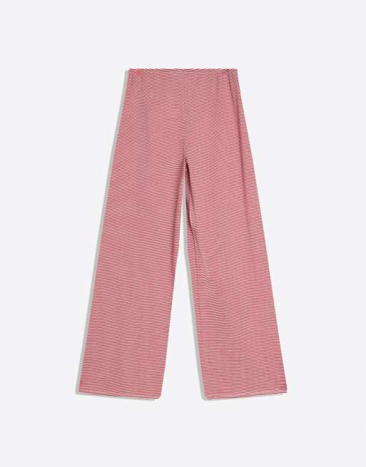 Bershka - Røde bukser med print og lige ben, 6 af 6