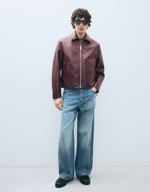 Bershka - Recht jack van imitatieleer in zwart, 6 van 7