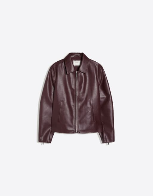 Bershka - Recht jack van imitatieleer in zwart, 7 van 7