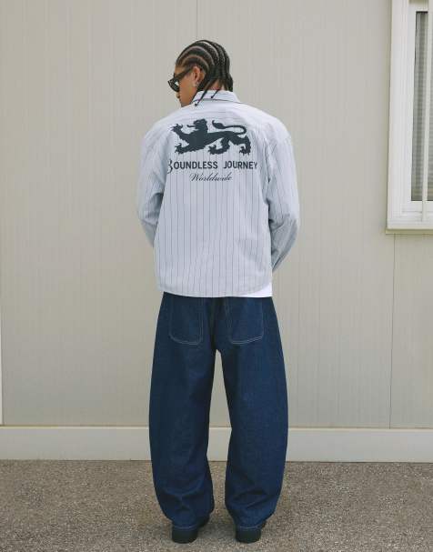 Bershka - Recht overhemd met lange mouwen in lichtblauw - view 1