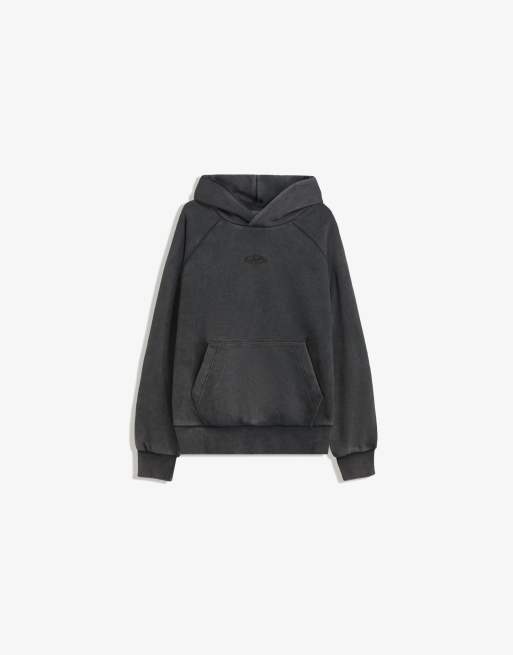 Bershka - Rechte hoodie in zwart en wit