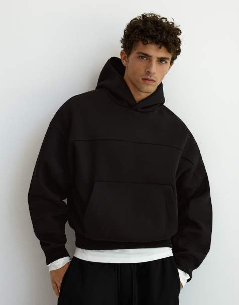 Bershka - Rechte hoodie in zwart - view 1