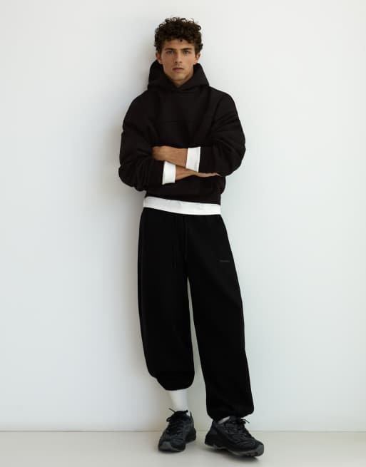 Bershka - Rechte hoodie in zwart, 2 van 5