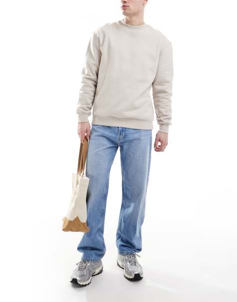 Bershka - Rechte jeans in jaren 90 stijl in middenblauw met wassing - view 1