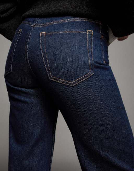 Bershka - Rechte jeans met wijde pijpen in denimblauw, 2 van 4