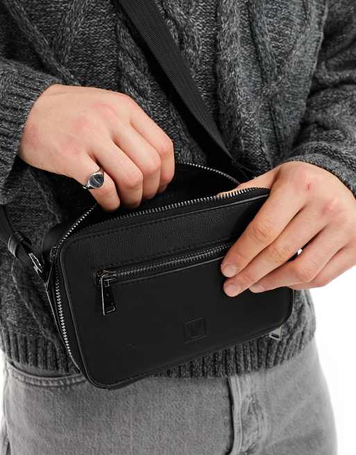 Bershka - Rechthoekige crossbody tas in zwart, 4 van 4