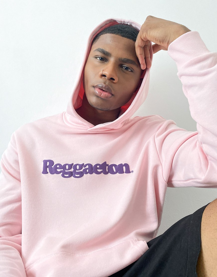 Bershka reggaeton hoodie in pink