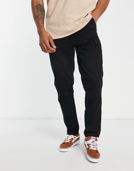 Bershka cargo trouser in black