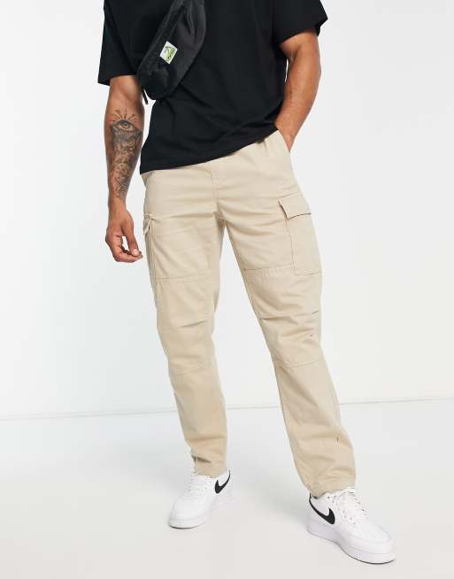 Bershka regular fit cargo pants in ecru ASOS