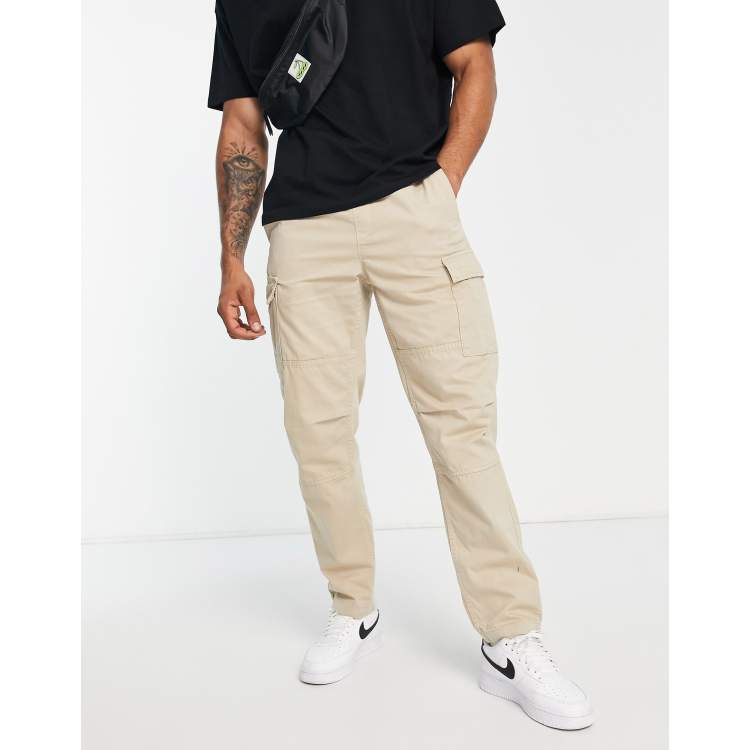 Bershka utility cargo trousers in beige, ASOS