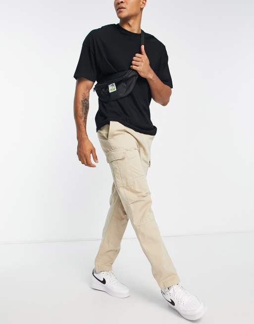 Bershka regular fit cargo pants in ecru ASOS