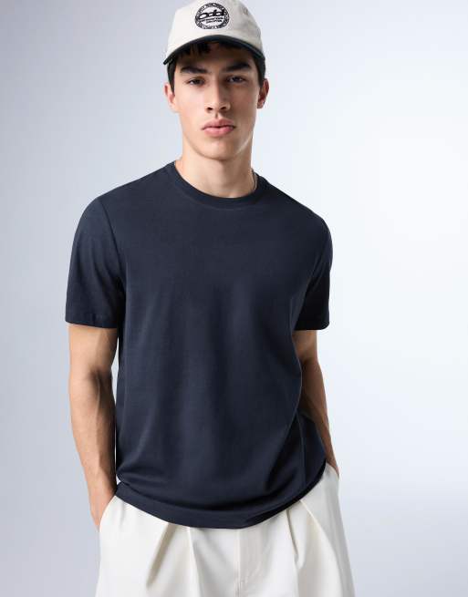 Bershka - Regular-fit T-shirt in blauw, 2 van 4