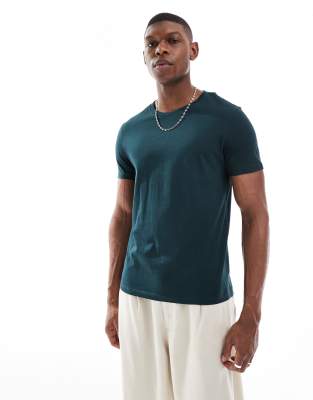 regular fit T-shirt in bottle green